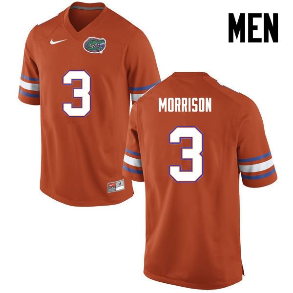 NCAA Florida Gators Antonio Morrison Men's #3 Nike Orange Stitched Authentic College Football Jersey HID5064PY